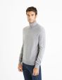 Pull col roulé  100% laine mérinos - gris chine