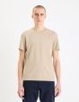 T-shirt à col rond en coton stretch - beige