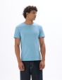 T-shirt slim col rond en coton stretch - bleu clair