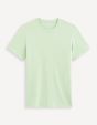 T-shirt col rond en coton - vert
