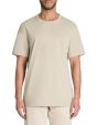 T-shirt boxy col rond 100% coton - beige