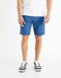 Bermuda chino uni en coton stretch - bleu