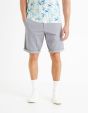Bermuda chino uni en coton stretch - gris