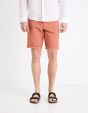 Bermuda chino uni coton stretch - rose