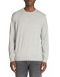 Pull col rond 100% coton - gris chine
