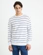 Pull col rond 100% coton - blanc