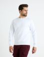 Sweat col rond 100% coton - blanc