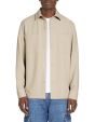 Chemise overshirt en coton stretch - beige