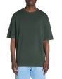 T-shirt boxy col rond 100% coton - kaki