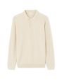 Pull col polo 100% coton - beige