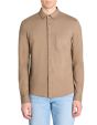 Chemise regular piqué coton stretch - taupe