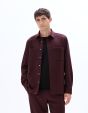 Surchemise texturée 2 poches - bordeaux foncé