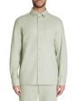 Chemise overshirt unie 100% coton stretch - vert