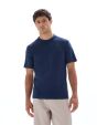 T-shirt boxy col rond 100% coton - marine