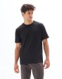T-shirt boxy col rond flammé - noir