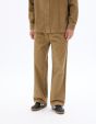 Pantalon baggy loose en velours 100% coton - camel
