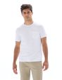 T-shirt regular col rond 100% coton piqué stretch - blanc