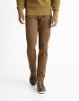 Pantalon chino slim twill stretch - marron