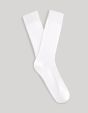 Chaussettes hautes en coton mélangé côtelées - blanc