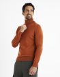 Pull col roulé 100% laine mérinos extra fin - orange