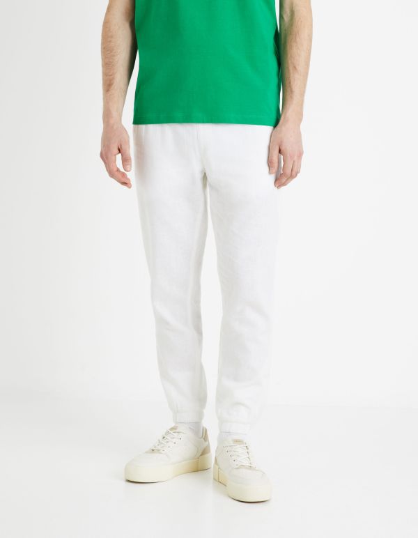 Pantalon en lin et coton - blanc