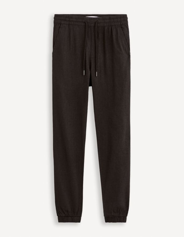 Pantalon en lin et coton - noir
