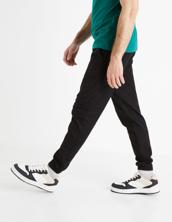 Pantalon en lin et coton - noir