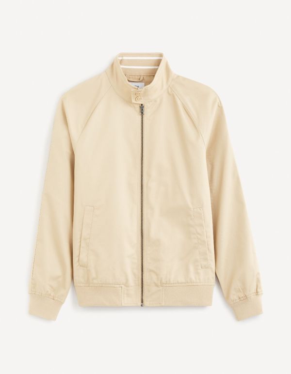 Blouson col montant boutonné - beige