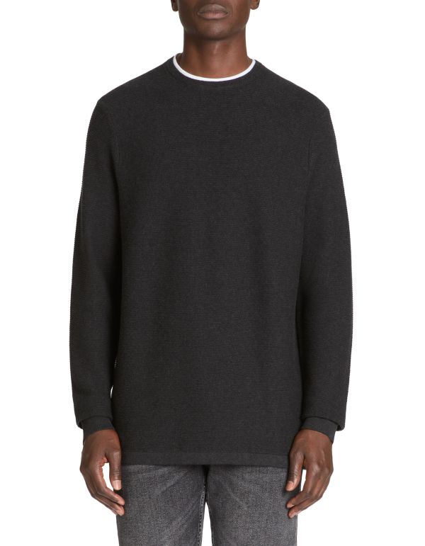 Pull col rond 100% coton - anthracite