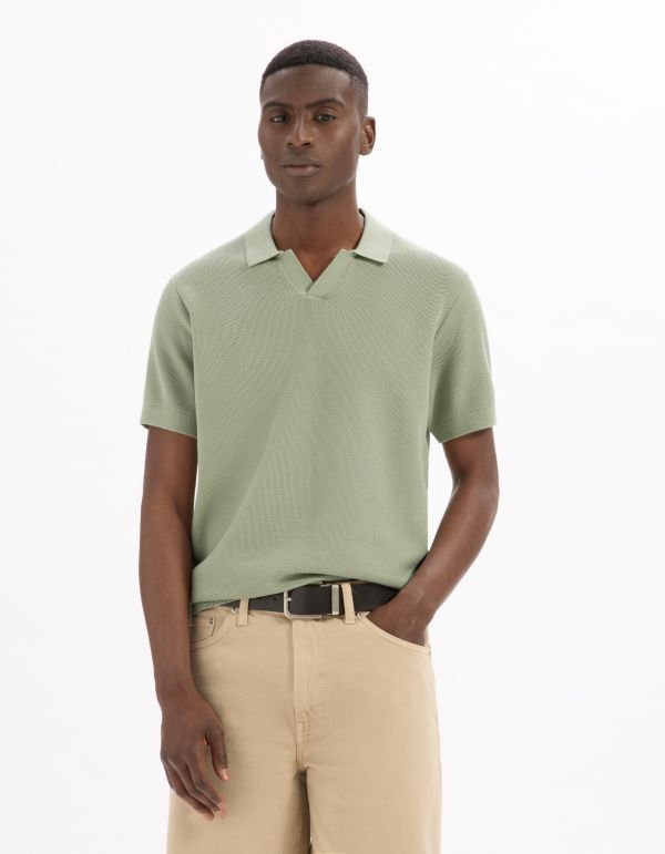 Polo piqué regular 100% Coton tricot - vert