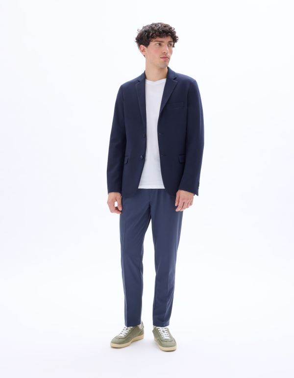 Blazer slim armuré stretch - marine