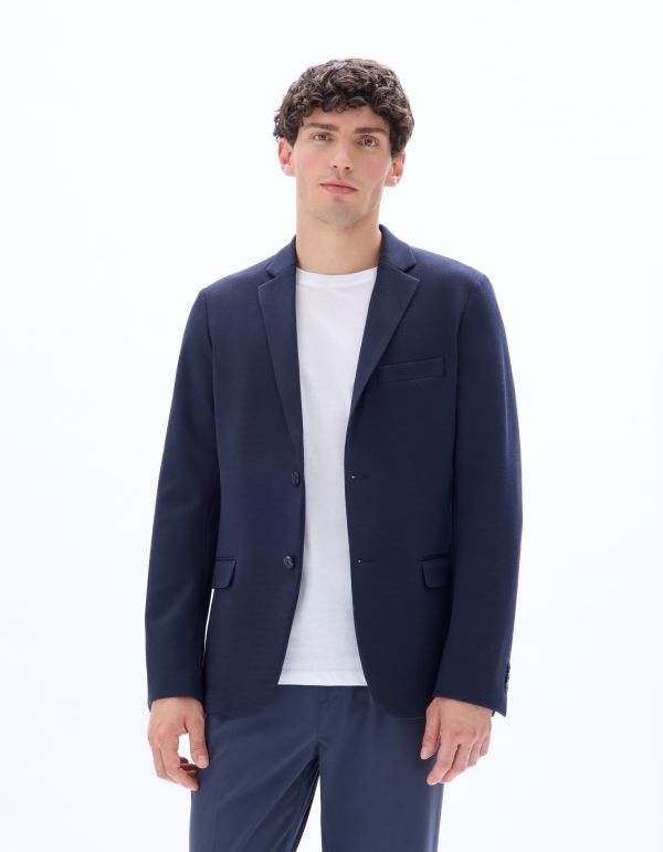 Blazer slim armuré stretch - marine