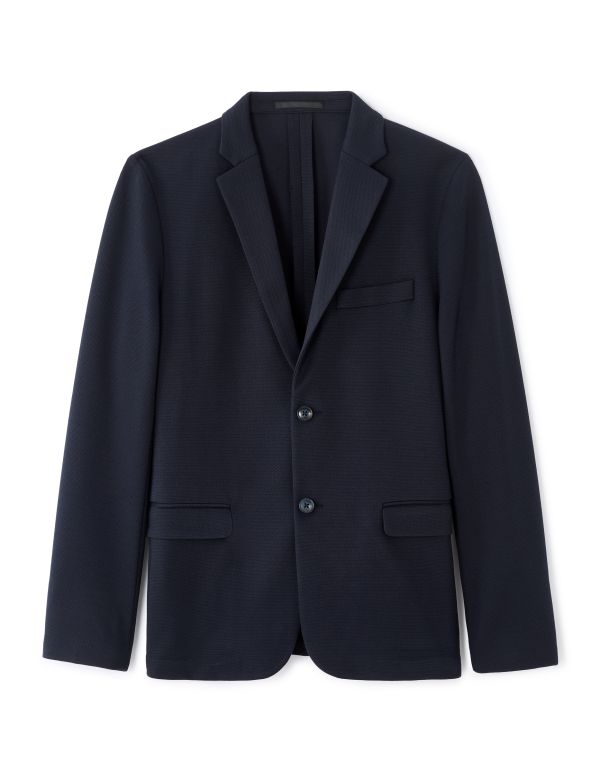 Blazer slim armuré stretch - marine