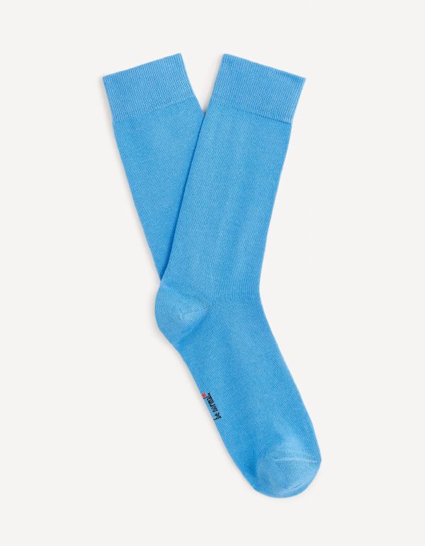 Chaussettes hautes coton - bleu clair
