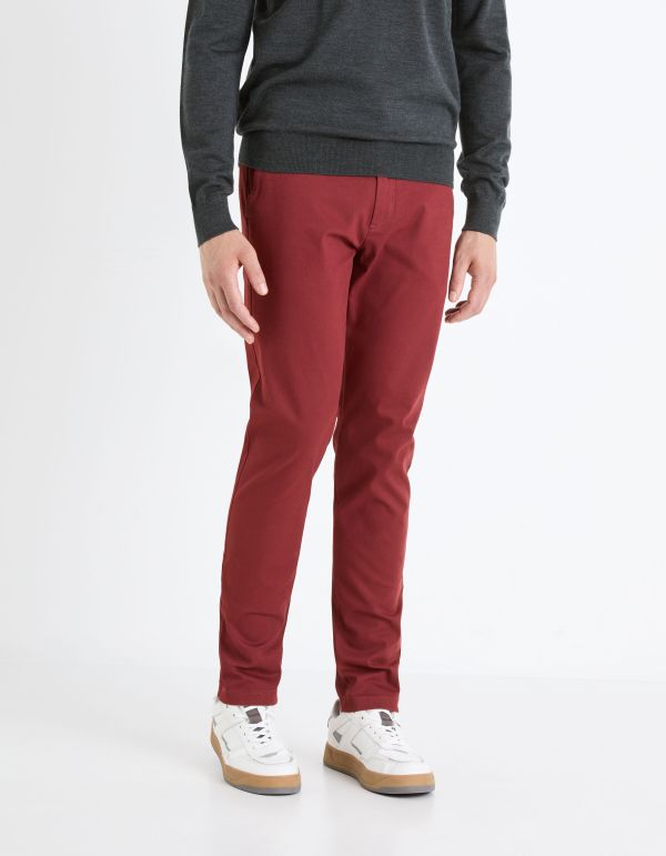 Pantalon chino slim  - bordeaux