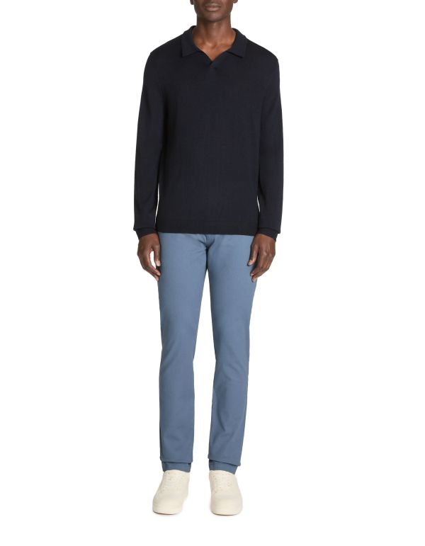 Pantalon chino slim en coton stretch - bleu