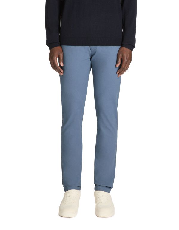 Pantalon chino slim en coton stretch - bleu