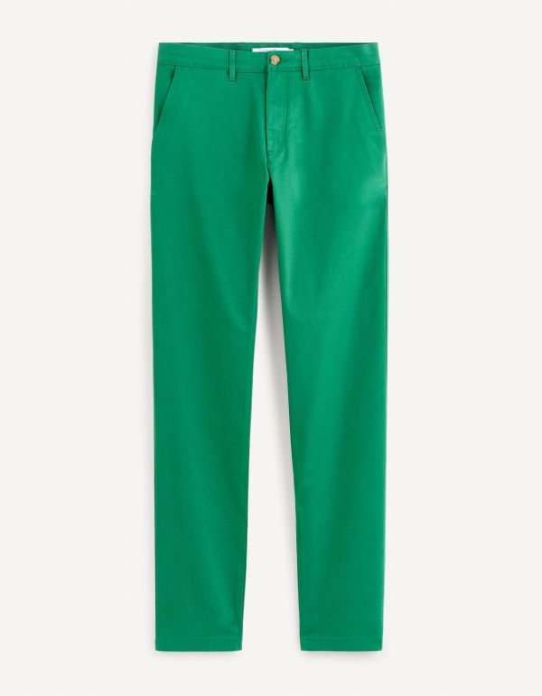 Pantalon chino slim twill stretch - vert
