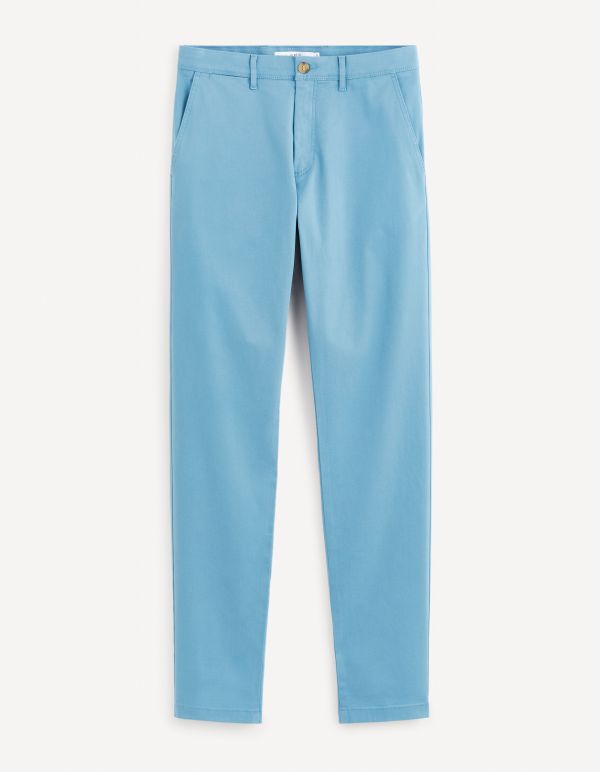 Pantalon chino slim twill stretch - bleu