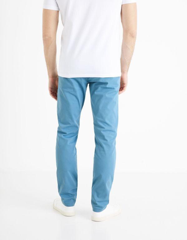 Pantalon chino slim twill stretch - bleu