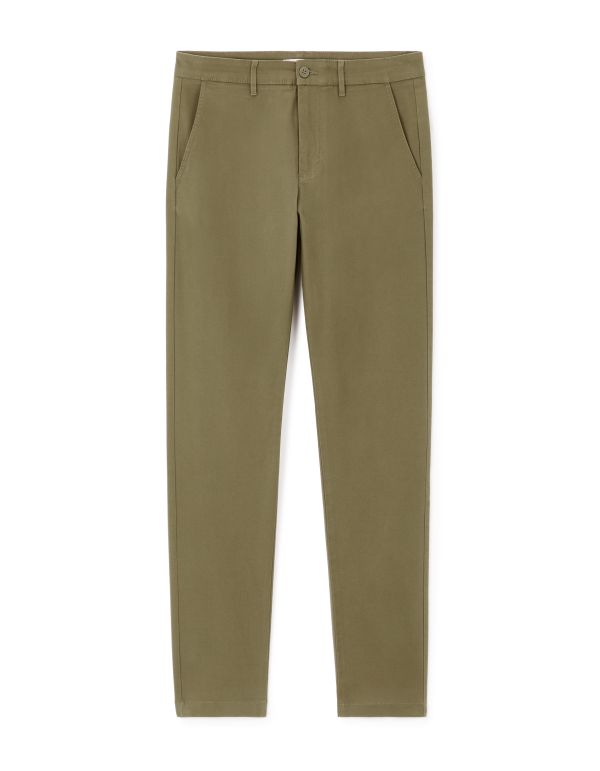 Pantalon chino slim coton stretch - taupe