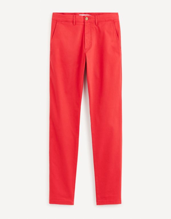 Pantalon chino slim twill stretch - rouge