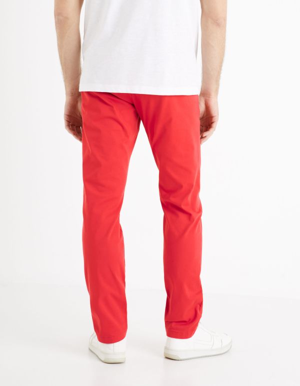 Pantalon chino slim twill stretch - rouge