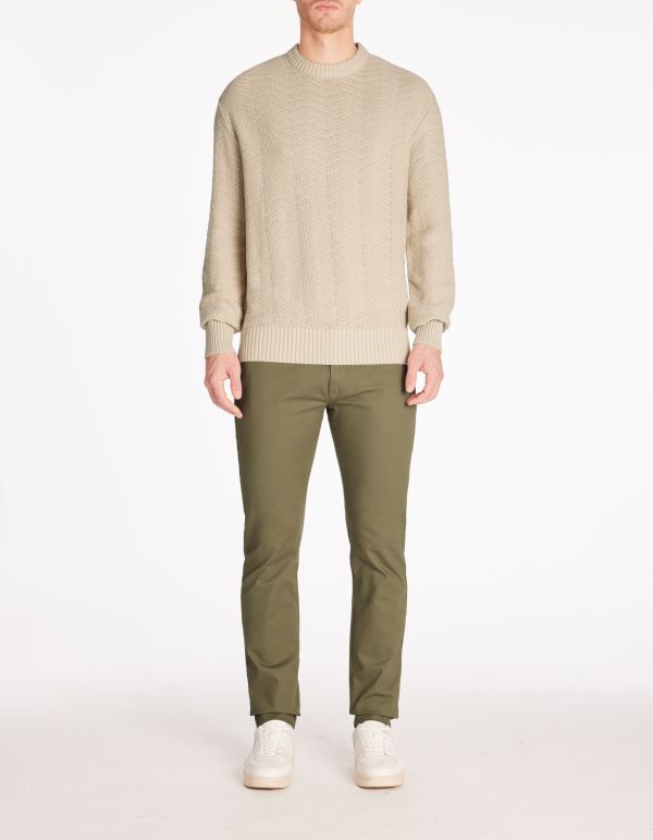 Pantalon chino slim 100% coton stretch - marron