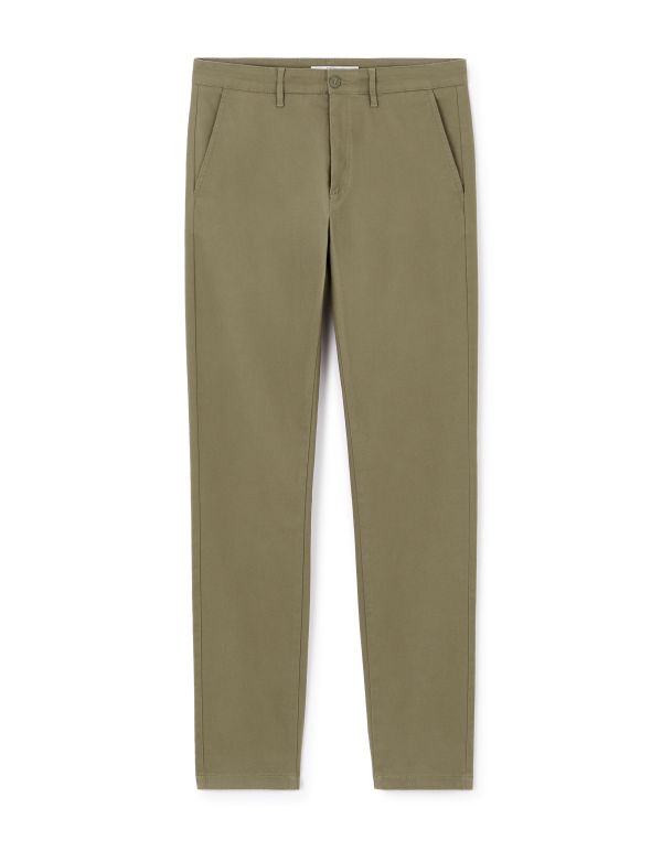 Pantalon chino slim 100% coton stretch - marron