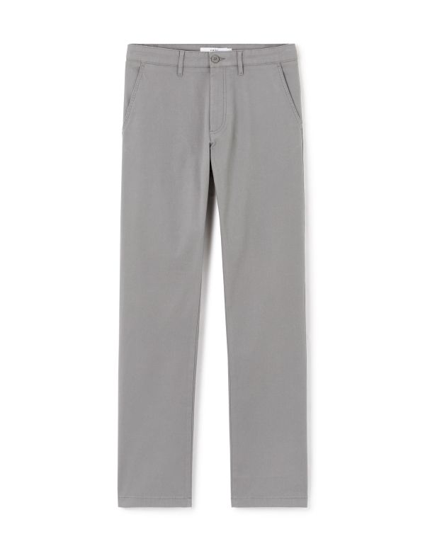 Pantalon chino straight en coton stretch - gris