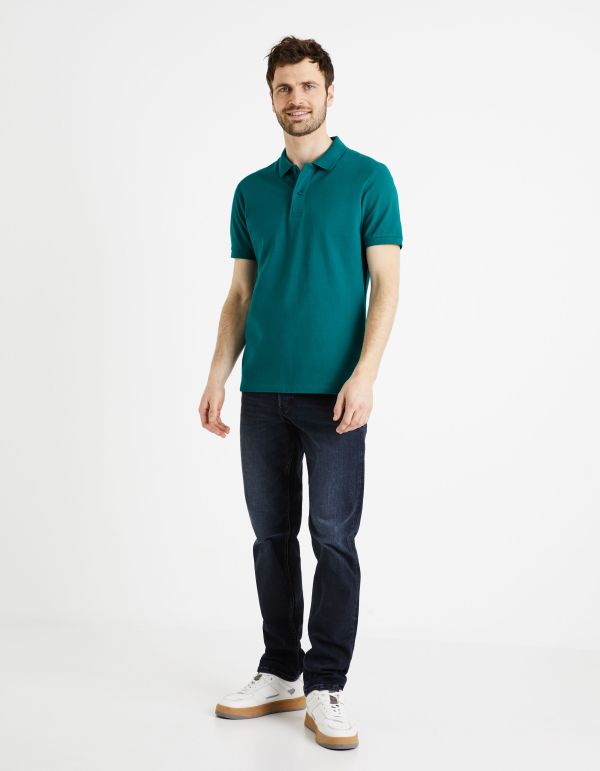 Polo piqué 100% coton - pétrole