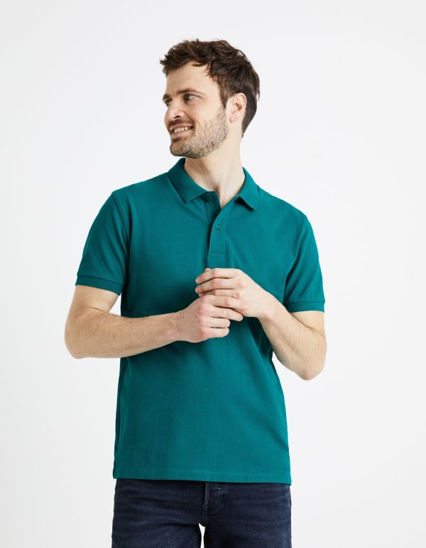 Polo piqué 100% coton - pétrole