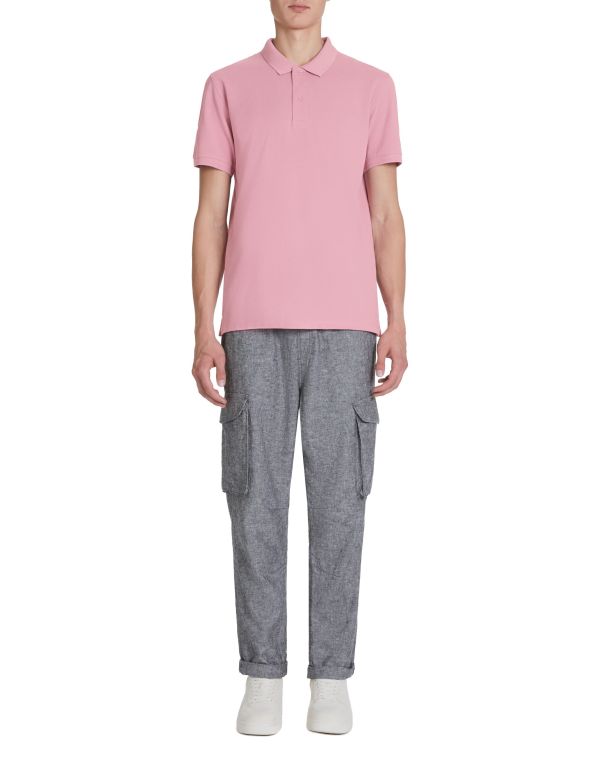 Polo piqué straight en coton - rose foncé