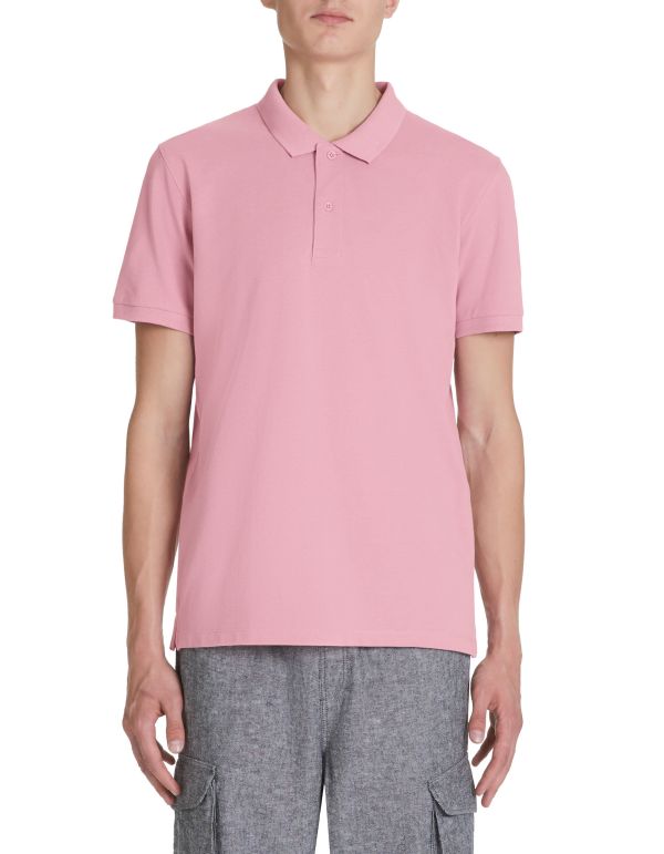 Polo piqué straight en coton - rose foncé